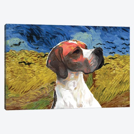 English Pointer Wheatfield With Crows Canvas Print #NDG1192} by Nobility Dogs Canvas Art Print