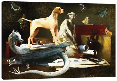 English Pointer And Dragon Canvas Art Print - Pointers & Setters