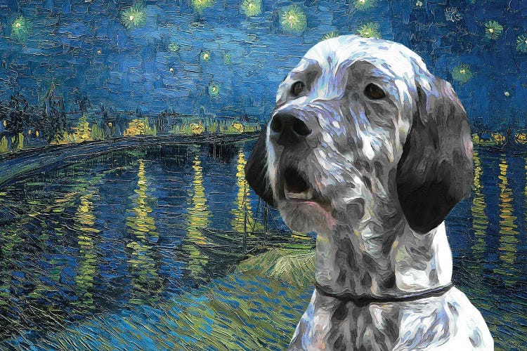 English Setter Starry Night Over The Rhone