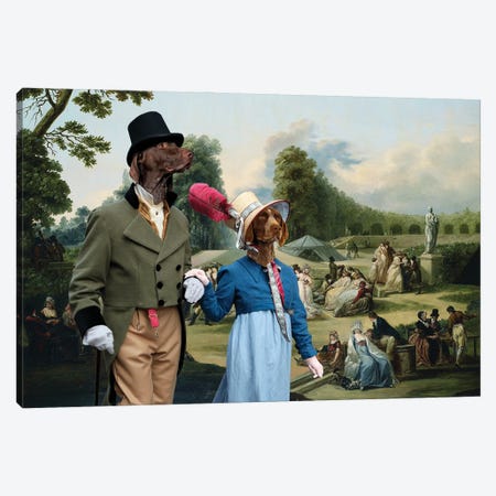 German Shorthaired Pointer The Summer Party Canvas Print #NDG1203} by Nobility Dogs Art Print