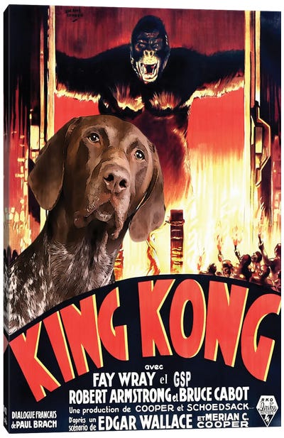 German Shorthaired Pointer King Kong Canvas Art Print - German Shorthaired Pointer Art