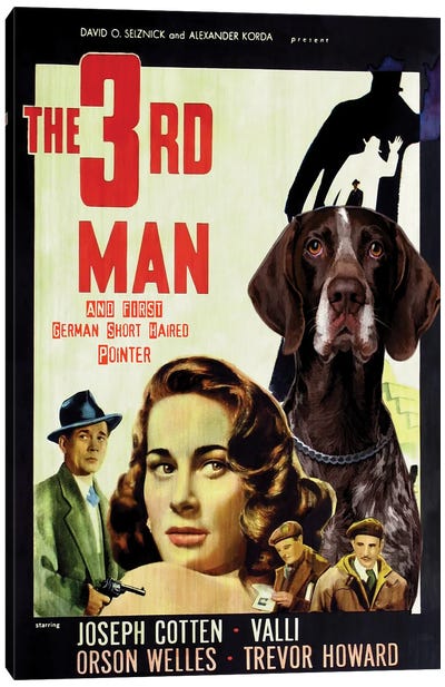German Shorthaired Pointer The Third Man Canvas Art Print - Vintage Movie Posters