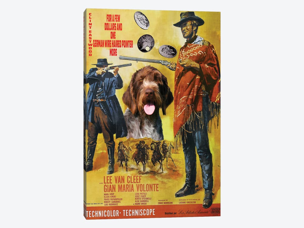 German Wirehaired Pointer For A Few Dollars More by Nobility Dogs 1-piece Canvas Art