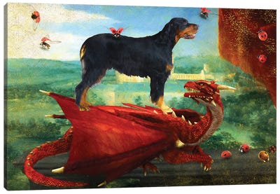 Gordon Setter And Red Dragon Canvas Art Print