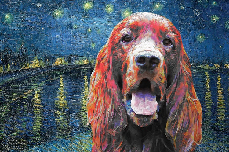 Irish Setter Starry Night Over The Rhone