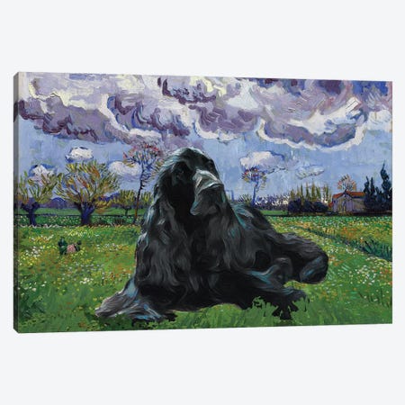 Cocker Spaniel Meadow With Flowers Canvas Print #NDG122} by Nobility Dogs Canvas Print