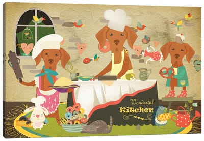 Vizsla Happy Kitchen Canvas Art Print