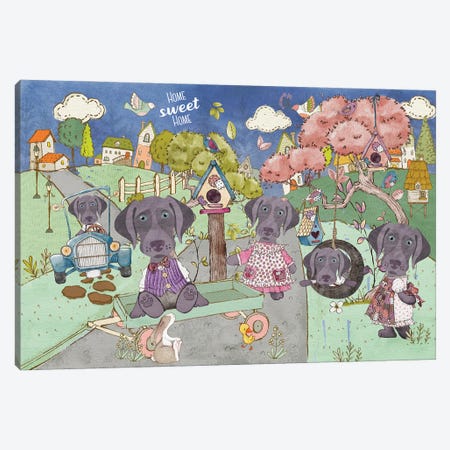 Weimaraner Home Sweet Home Canvas Print #NDG1234} by Nobility Dogs Art Print