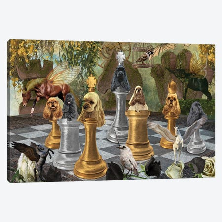 American Cocker Spaniel Checkmate Canvas Print #NDG1240} by Nobility Dogs Canvas Print