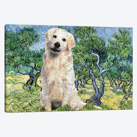 Golden Retriever Olive Grove Canvas Print #NDG124} by Nobility Dogs Canvas Artwork