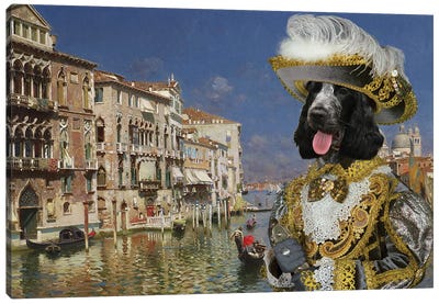 English Cocker Spaniel The Grand Canal, Venice Canvas Art Print - Spaniels