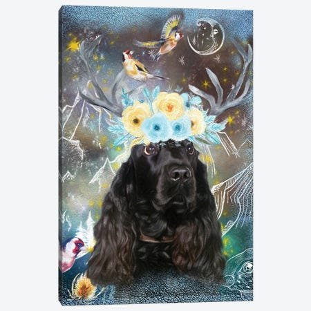 English Cocker Spaniel With Antlers Canvas Print #NDG1263} by Nobility Dogs Canvas Print