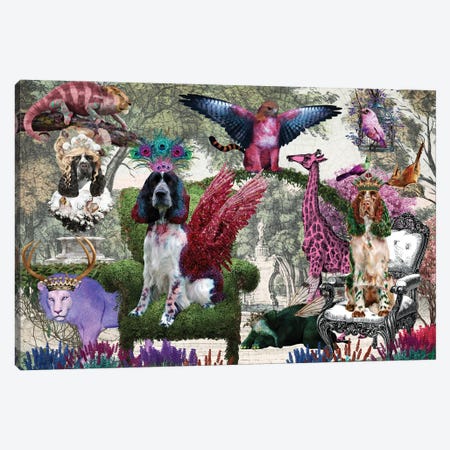 English Springer Spaniel Paradise Palace Garden Canvas Print #NDG1267} by Nobility Dogs Canvas Wall Art