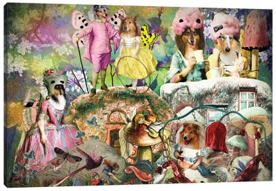 Rough Collie Fairyland Canvas Art Print - Collie Art
