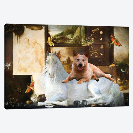 Australian Cattle Dog With Unicorn Canvas Print #NDG1278} by Nobility Dogs Canvas Artwork