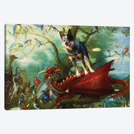 Australian Cattle Dog Concert Of Birds Canvas Print #NDG1279} by Nobility Dogs Canvas Art