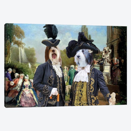 Bearded Collie The Garden Royal Party Canvas Print #NDG1299} by Nobility Dogs Canvas Artwork