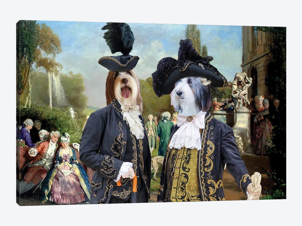 Bearded Collie The Garden Royal Party by Nobility Dogs 1-piece Canvas Wall Art