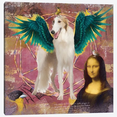 Borzoi Angel Da Vinci Canvas Print #NDG12} by Nobility Dogs Art Print