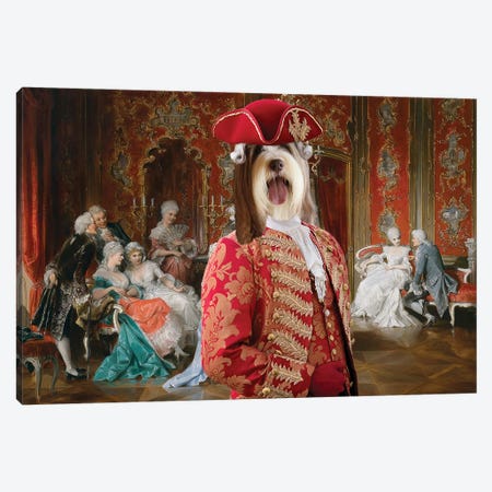 Bearded Collie Gossip In The Salon Canvas Print #NDG1300} by Nobility Dogs Canvas Wall Art