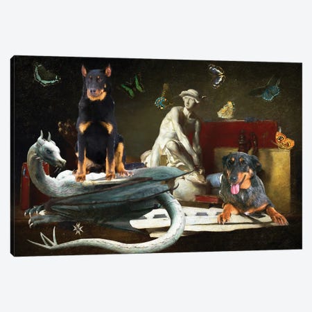 Beauceron The Attributes Of The Arts Canvas Print #NDG1304} by Nobility Dogs Art Print