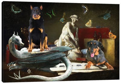 Beauceron The Attributes Of The Arts Canvas Art Print