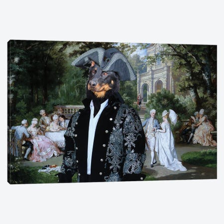 Beauceron The Garden Party Canvas Print #NDG1306} by Nobility Dogs Canvas Art Print