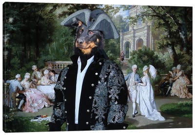 Beauceron The Garden Party Canvas Art Print - Nobility Dogs