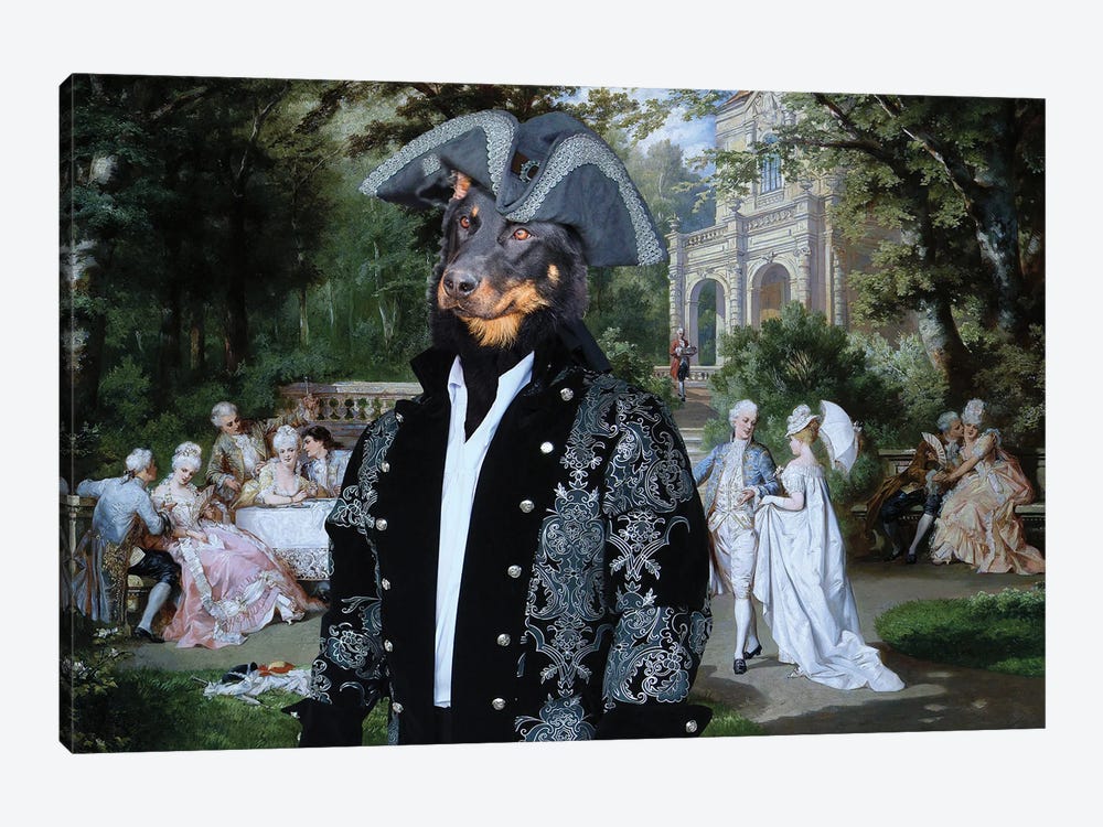 Beauceron The Garden Party by Nobility Dogs 1-piece Canvas Art Print