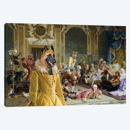 Belgian Malinois The Queen And Her Fools Canvas Print #NDG1309} by Nobility Dogs Canvas Art