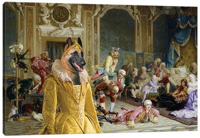 Belgian Malinois The Queen And Her Fools Canvas Art Print