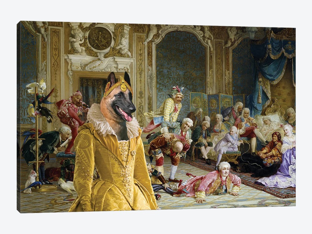 Belgian Malinois The Queen And Her Fools by Nobility Dogs 1-piece Canvas Wall Art