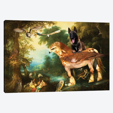 Belgian Malinois Diana And Her Nymphs Canvas Print #NDG1310} by Nobility Dogs Art Print