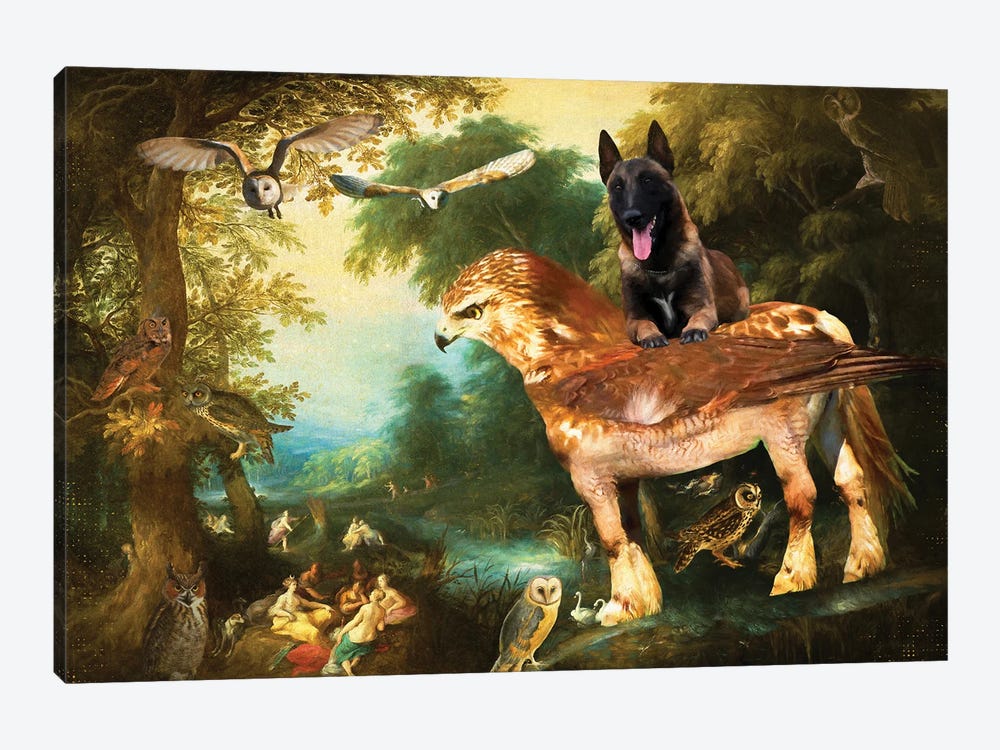 Belgian Malinois Diana And Her Nymphs by Nobility Dogs 1-piece Canvas Artwork