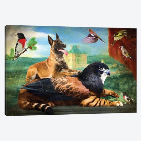 Belgian Malinois And Griffin Canvas Print #NDG1311} by Nobility Dogs Canvas Art Print
