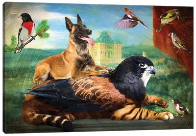 Belgian Malinois And Griffin Canvas Art Print