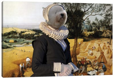 Old English Sheepdog The Harvesters Canvas Art Print