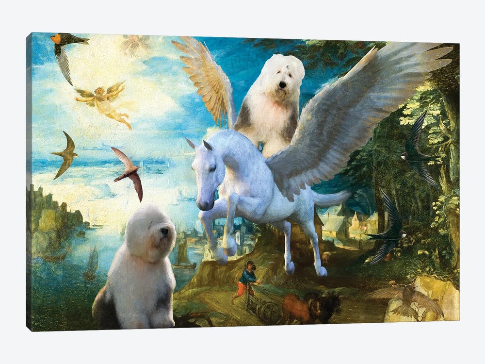 Old English Sheepdog Fall Of Icarus by Nobility Dogs 1-piece Canvas Print
