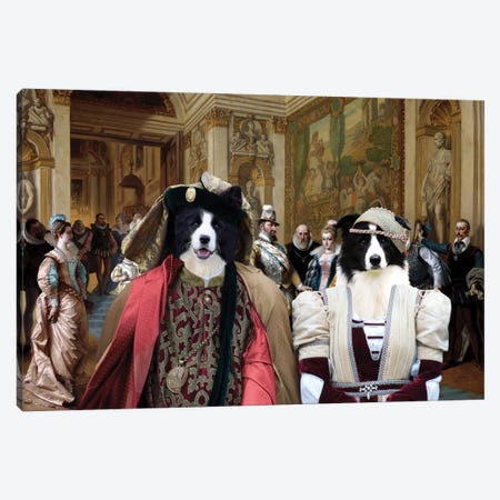Border Collie Henri Iv And Marie De Medicis Canvas Print #NDG1321} by Nobility Dogs Canvas Wall Art