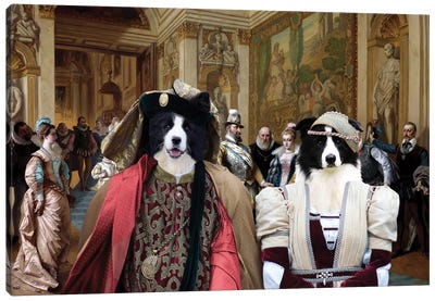 Border Collie Henri Iv And Marie De Medicis Canvas Art Print - Nobility Dogs
