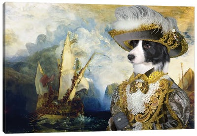 Border Collie Returning From The New World Canvas Art Print