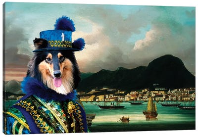 Rough Collie The Governor Of Hong-Kong Canvas Art Print - Collie Art