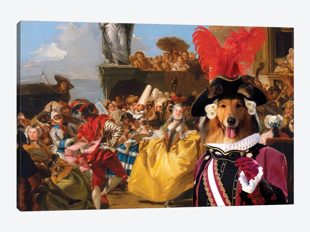 Rough Collie The Royal Dance by Nobility Dogs 1-piece Canvas Art