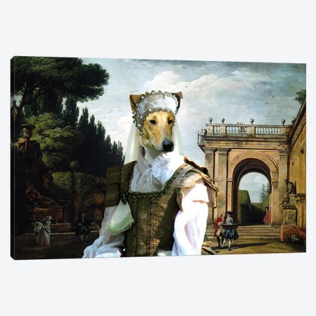 Smooth Collie In Afternoon In Rome Canvas Print #NDG1338} by Nobility Dogs Art Print