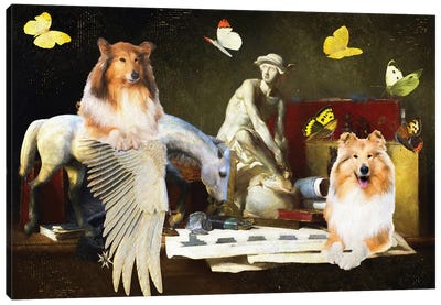 Rough Collie The Attributes Of The Arts Canvas Art Print - Collie Art