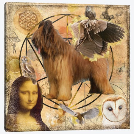 Briard Dog Angel Da Vinci Canvas Print #NDG1343} by Nobility Dogs Canvas Art