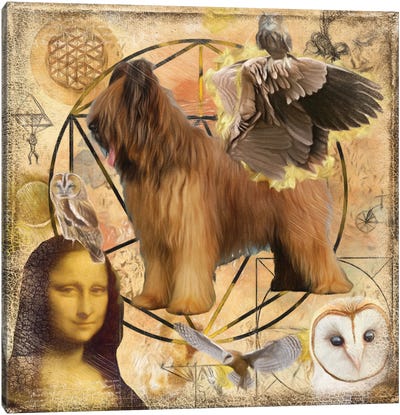 Briard Dog Angel Da Vinci Canvas Art Print