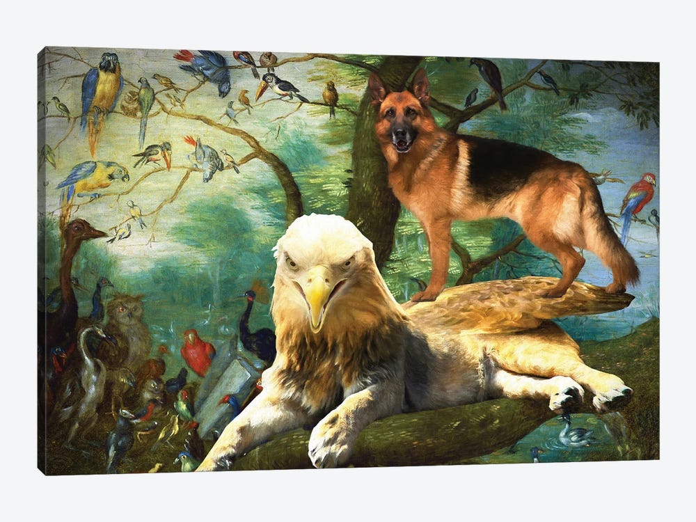 German Shepherd Concert Of Birds by Nobility Dogs 1-piece Canvas Artwork
