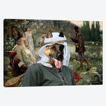 German Shepherds Narration Of The Decameron Canvas Print #NDG1348} by Nobility Dogs Canvas Wall Art