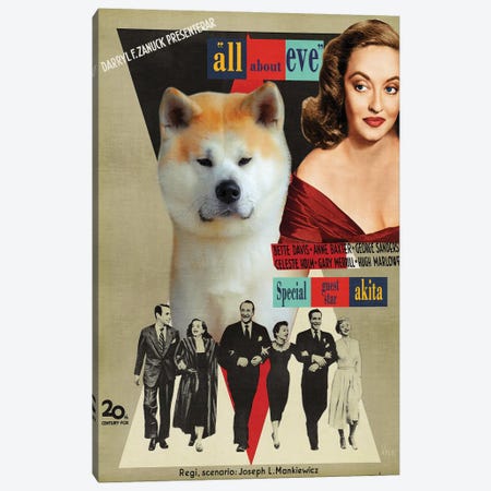 Akita Inu All About Eve Movie Canvas Print #NDG1358} by Nobility Dogs Canvas Print